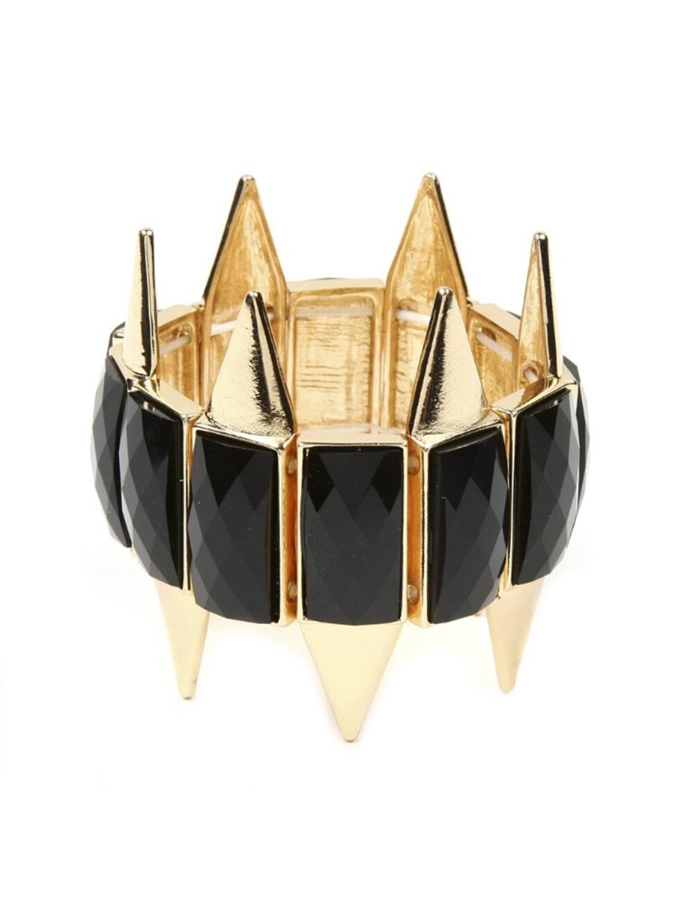 Amrita Singh Gold Black Resin Spike Wisteria Stretch Bracelet BRC 5125 NWT $65